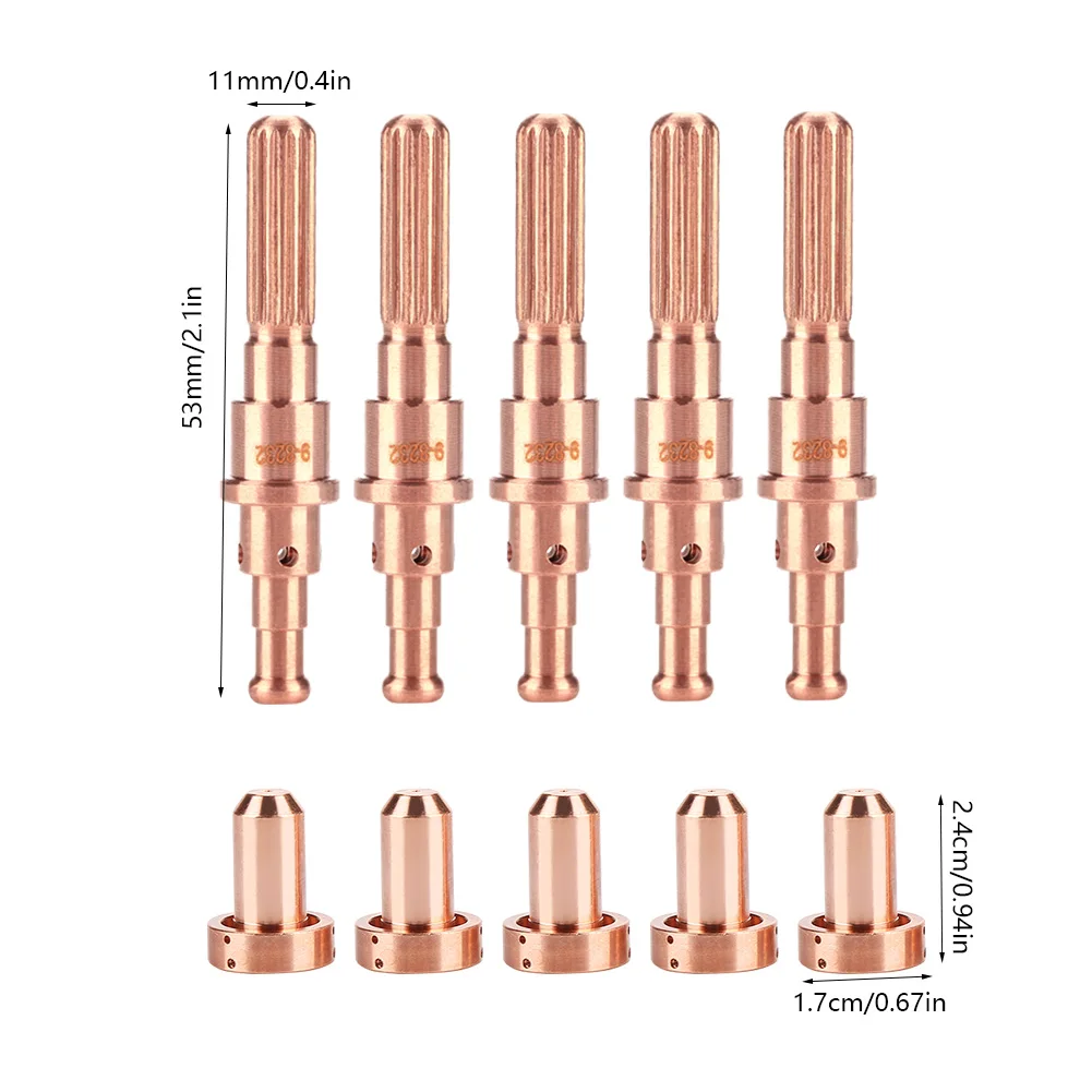 5pcs 9-8215 Electrode 5 pcs 9-8210 Nozzle Tips for Thermal Dynamics SL60/100 Plasma Torch