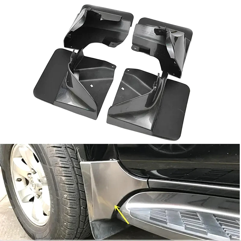 

4 PCS Front Or Rear Mudflaps Splash Guards Mudguards Black Plastic For Toyota Land Cruiser Prado FJ120 120 2003-2008 2009