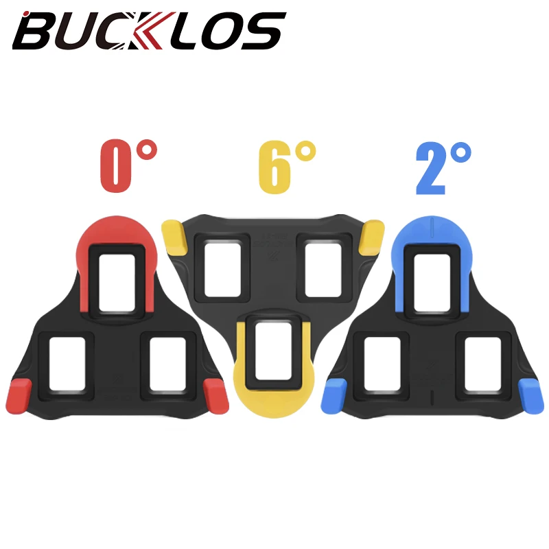 

BUCKLOS Road Bike Cleat for SPD-SL Pedals 0/2/6 Degree Bike Float Cleats Self-locking Road Cycling Pedal Clip Bike Accessories