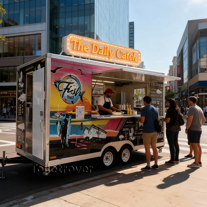 الراقية المحمولة دونر كباب شاحنة الغذاء البيتزا هوت دوج برغر الدجاج المقلي مقطورة الوجبات السريعة للبيع الولايات المتحدة الأمريكية #2