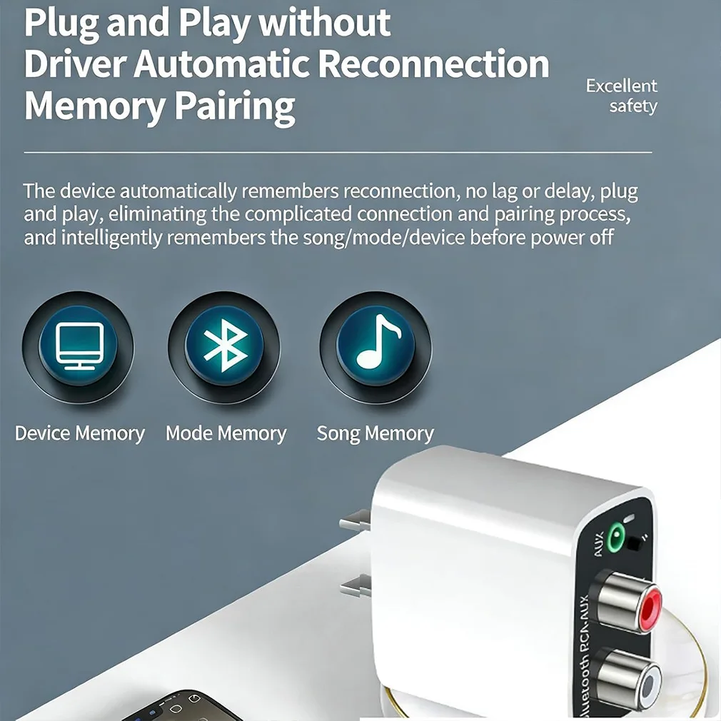 Picture 3: Bluetooth Receiver Wireless Audio Transmitter Support U-Disk Play Quick Charge For Earphone TV IR APP Control Old Stereo Speaker