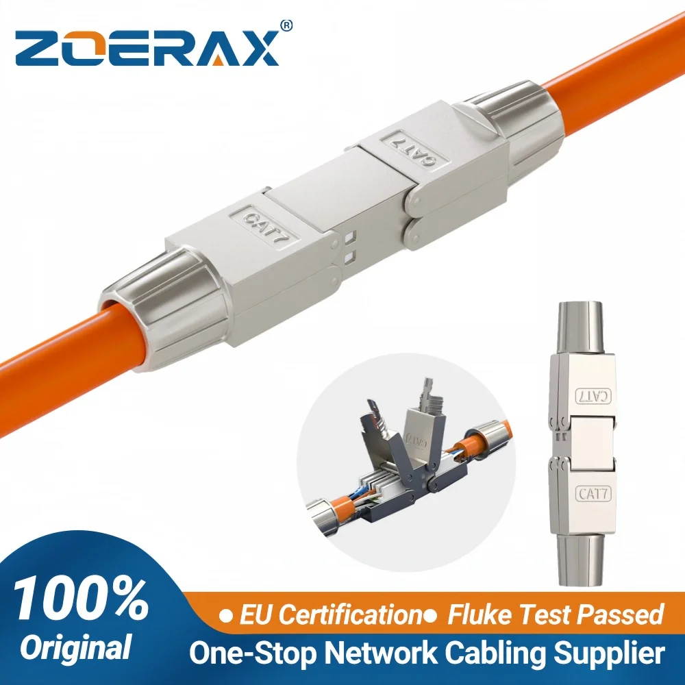 ZoeRax LSA Network Cable Connector Tool-Free Cat7 Cat6a, RJ45 LAN Extension Shielded for Installation Cables Ethernet - 1PCS