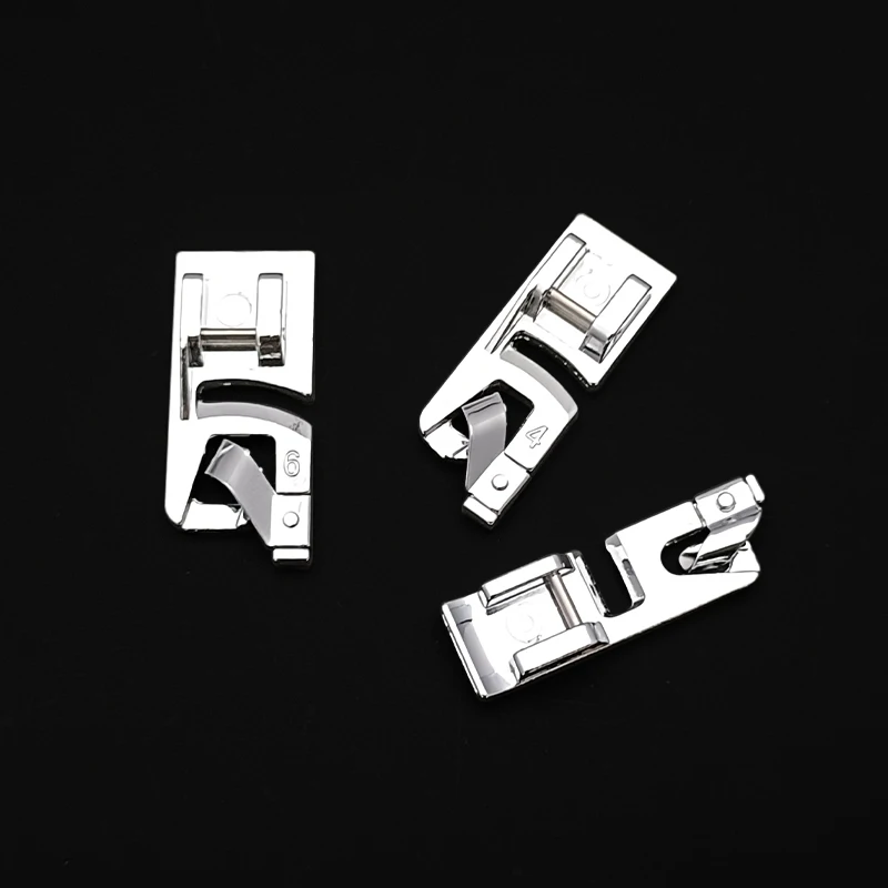 6pcs Sewing Accessories Rolled Hem Feet 4/8 6/8 8/8 and 3/4/6mm Sewing Machine Presser Foot Set Domestic Sewing Tools Essential