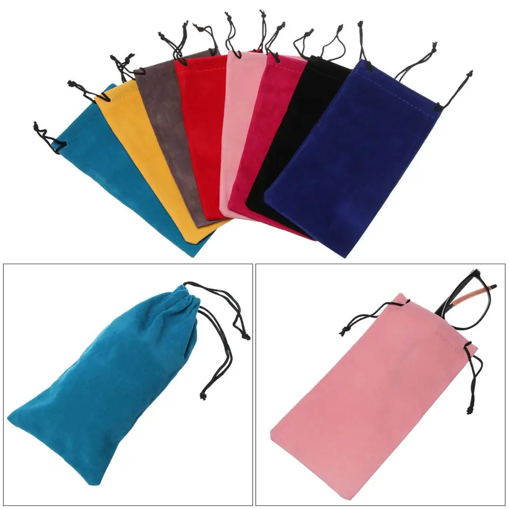 Portable Solid Color Optical Glasses Case Sunglasses Bag Glasses Cloth Bags Eyeglasses Pouch Drawstring Pouch Bags