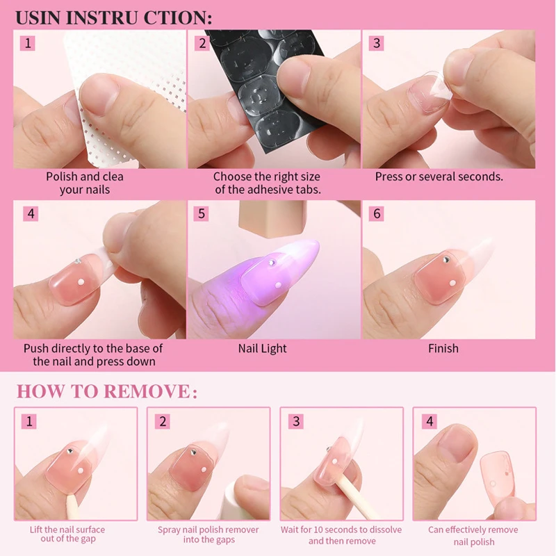 72-480 Stück Nagelkleber Transparenter Kunstnagel-Klebestreifen Klebeband Aufkleber DIY Wiederverwendbare Nägel Maniküre Zubehör Salon – Detail 7