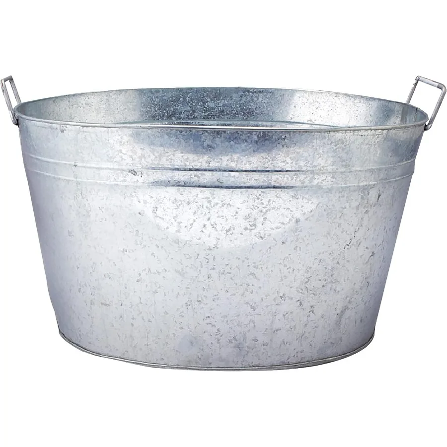 

2Pcs 8 Gallon Galvanized Tub - Multifunctional Ice Bucket - Beverage Tub for Parties, Events, 2 LB 19.25" L x 15.15" W x 10.75"H