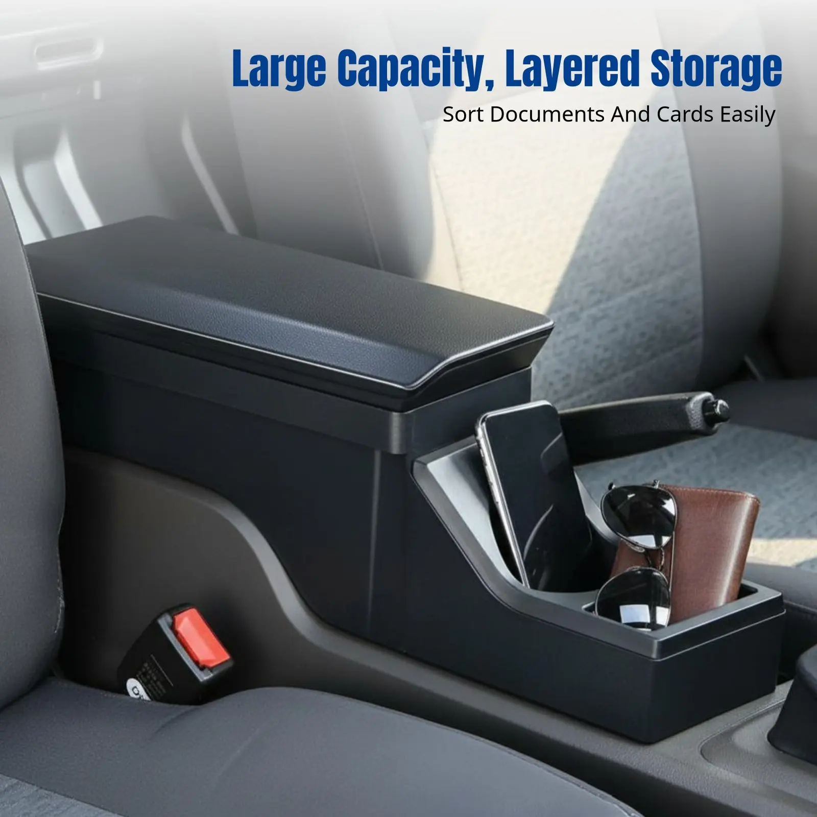 

Совместимый органайзер для центральной консоли Wuling, вместительный, с крышкой, прочный