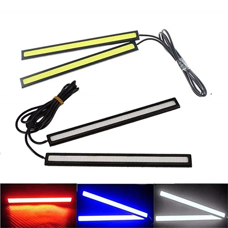 

2pcs 새로운 17cm LED COB 주간 러닝 라이트 방수 DC12V 자동차 광원 주차 안개 바 램프 S10