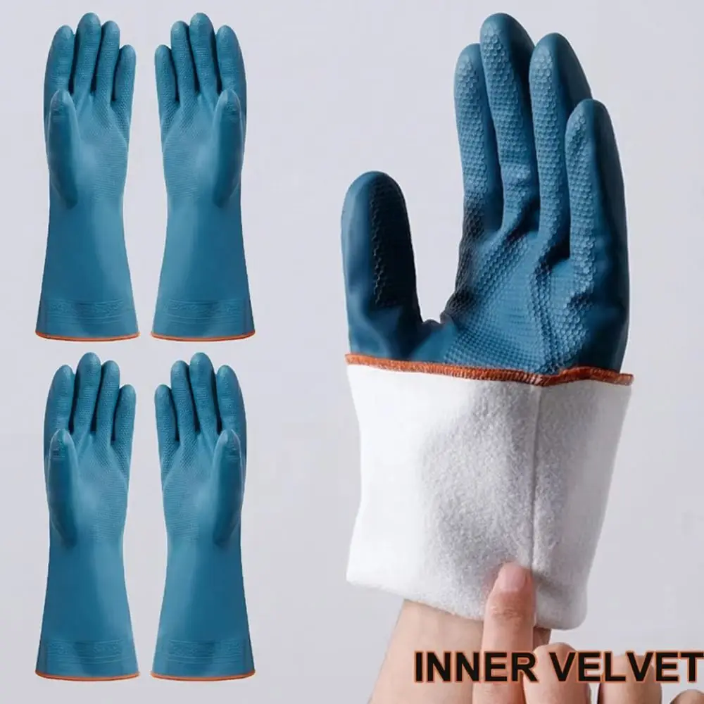 Waterproof Waterproof Fleece-lined Cleaning Gloves Thicked with Fleece Dishwashing Gloves Wear-resistant Soft Warm Household Gloves - Aliexpress Deal