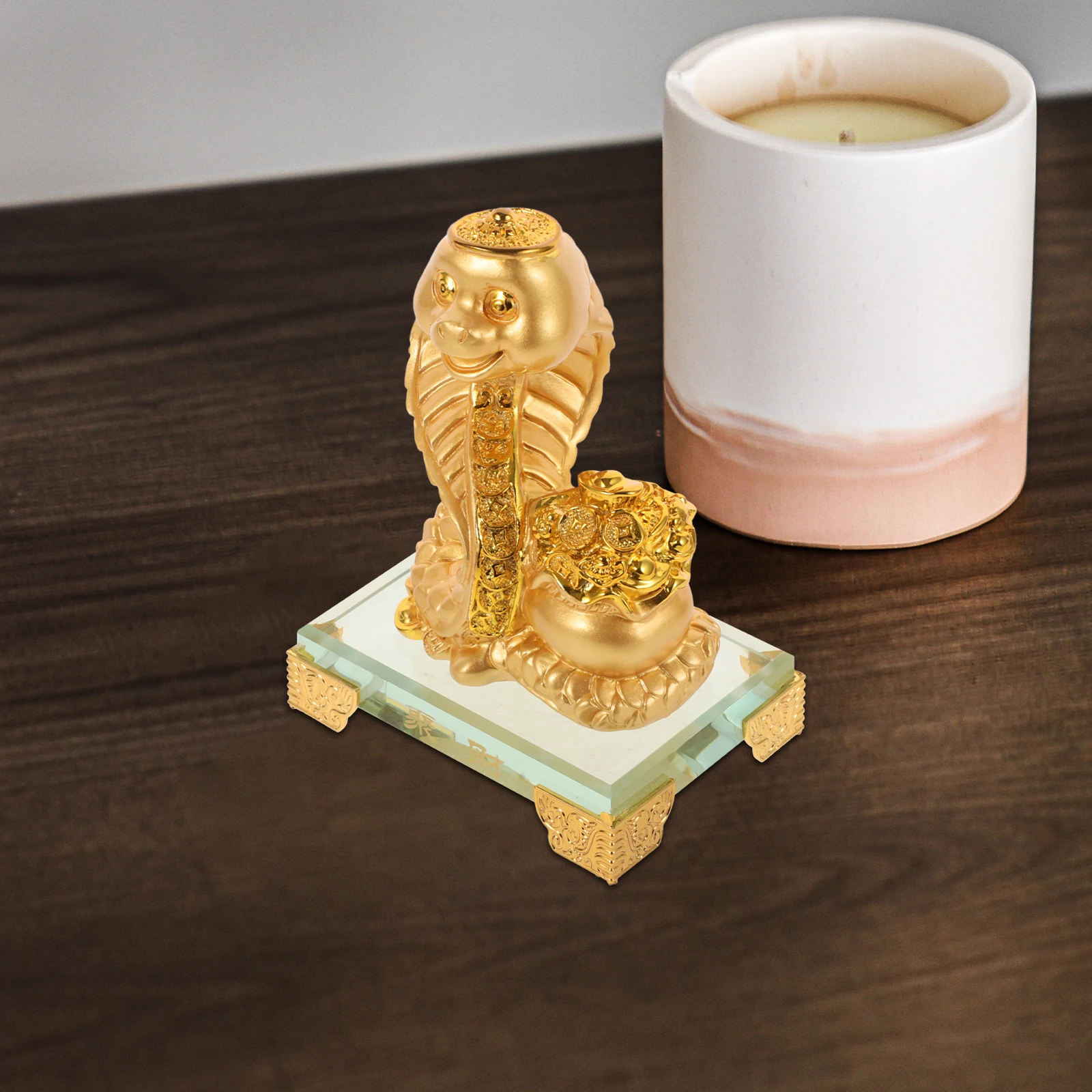 

Snake Shaped Alloy Crystal Material Indoor Tabletop Desktop Indoor Tabletop Snake Decor Zodiac Statue Not Easy Knock