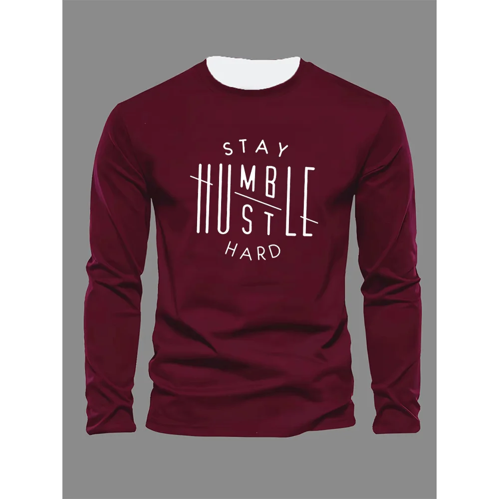 Men's Spring and Autumn Long Sleeved Long Pants Letter Printed Round Neck Long Sleeved T-shirt Casual Sports Outdoor Set