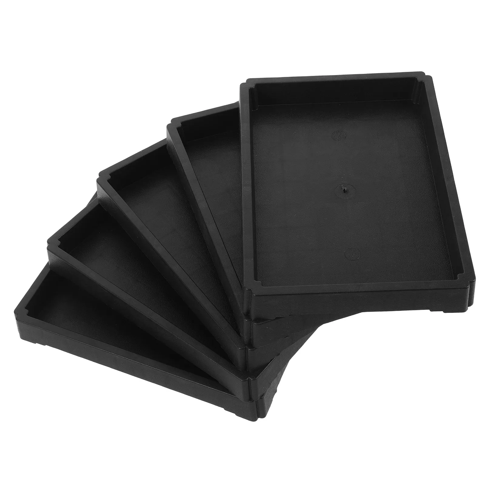 

5Pcs Resin Plant Saucer Tray Rectangular Thick Water Catcher Bonsai Pot Drainage Indoor Outdoor Flower Pot Drip Tray 7.39x5.23in