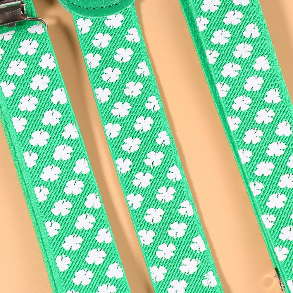 Lot de 2 Bretelles de Fête et Nœuds Papillon Trèfle, Accessoires de Costume Festifs, Décorations et Cadeaux pour la Saint-Patrick