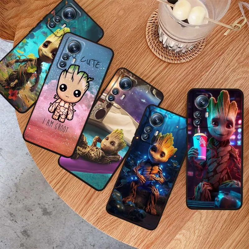 

G-Groots Anime Cute Cover For Xiaomi Mi 15 14 13 13T 12 12T 12S 11 11i 11T Pro Ultra Lite 5G Black Soft