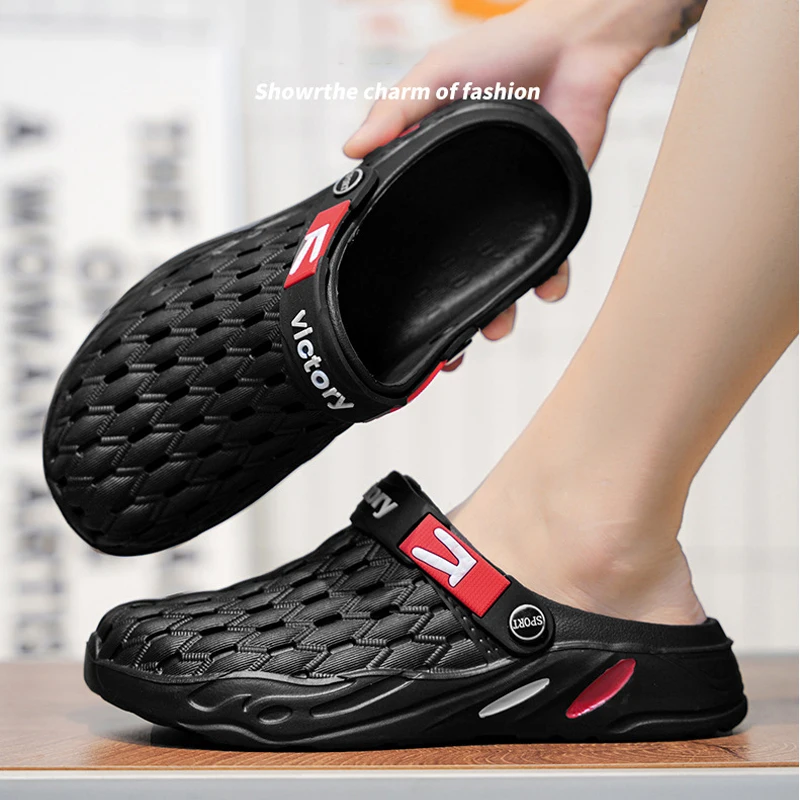 

Comfortable Men Pool Sandals Summer Outdoor Beach Shoes Men Slip on Garden Clogs Casual Water Shower Slippers Unisex Zapatos