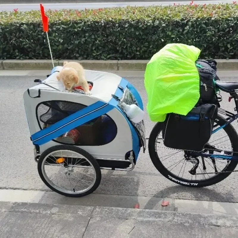 2-in-1 Pet Bike Trailer for Small Dog, Weather-Resistant Bicycle Stroller with Sidecar Attachment-Safe, Durable,Easy To Assemble