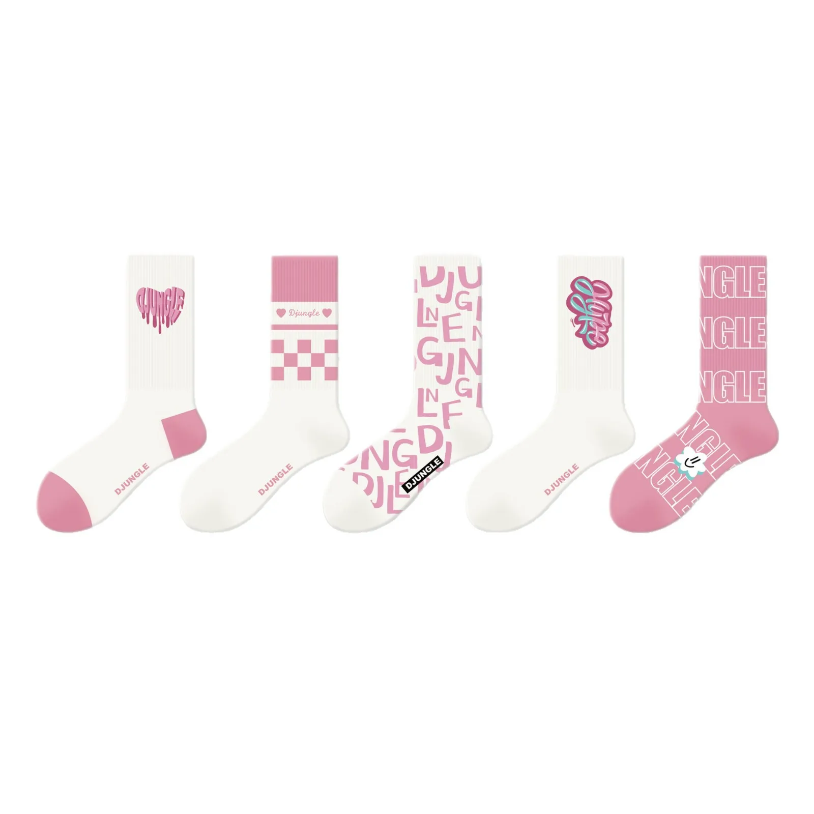 

Розовые носки Love, спортивные корейские женские носки с буквами, модные носки с вышивкой, женские чулки в стиле хип-хоп Happy Skateboarding Team