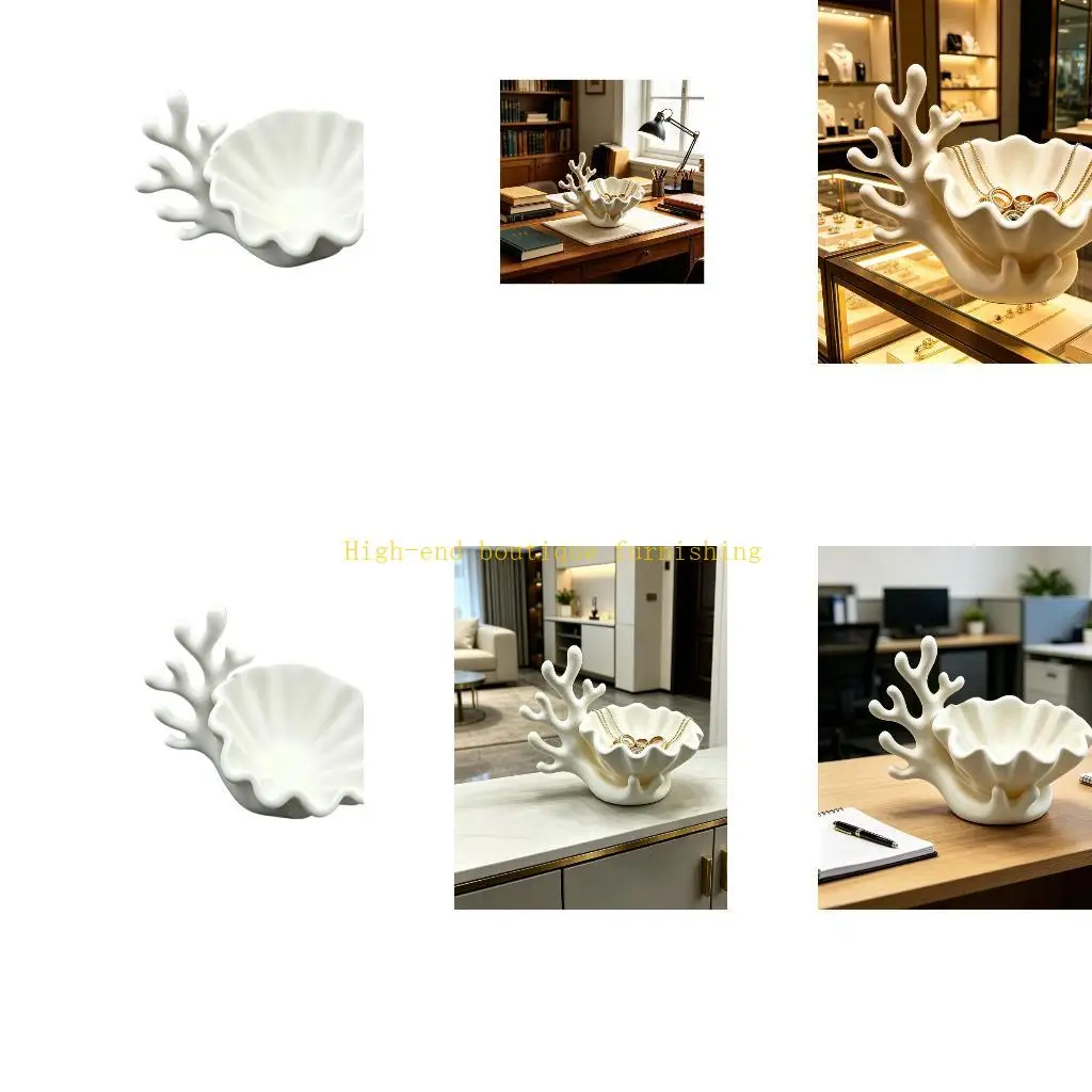 L9NB Display Shell Dish for Earrings and Small Items on Dresser Top