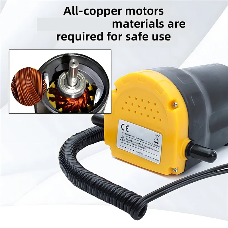 ABBO-Compact 12V Self-Priming Electric Oil Pump, DC Portable Oil Extractor For Efficient Engine Oil Change