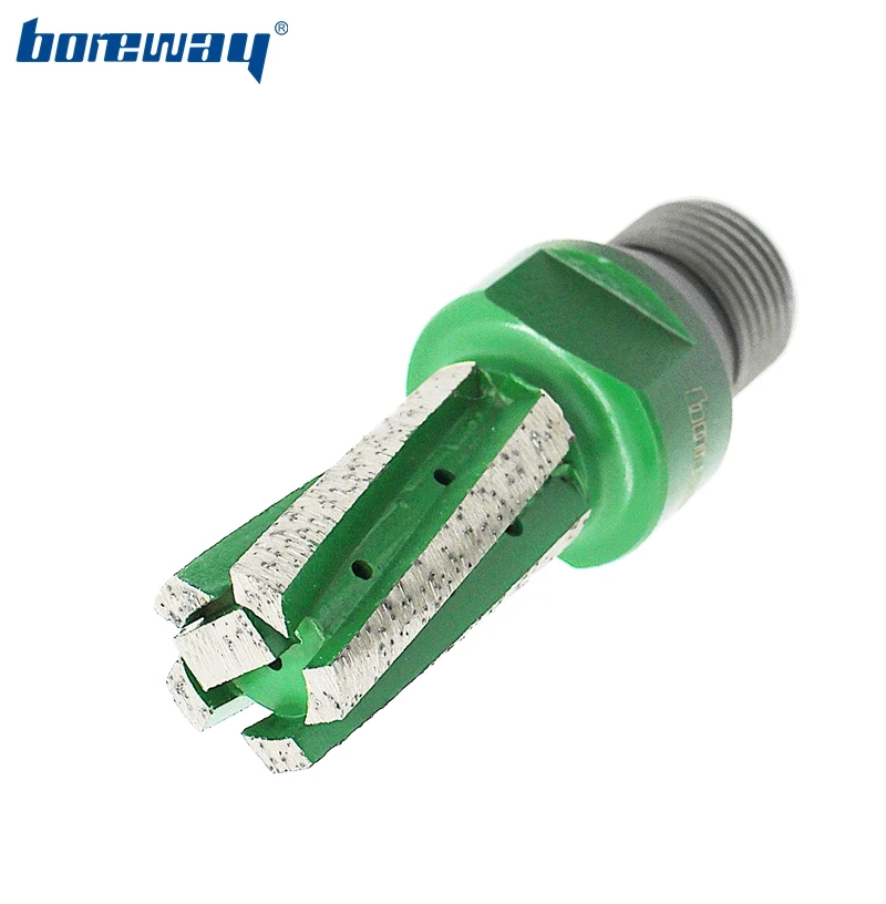 

Boreway 1/2"Gas Diamond Finger Bit D22*40T CNC Segment Drill Router Bit With Water Hole In Bottom And Side For Granite Counter