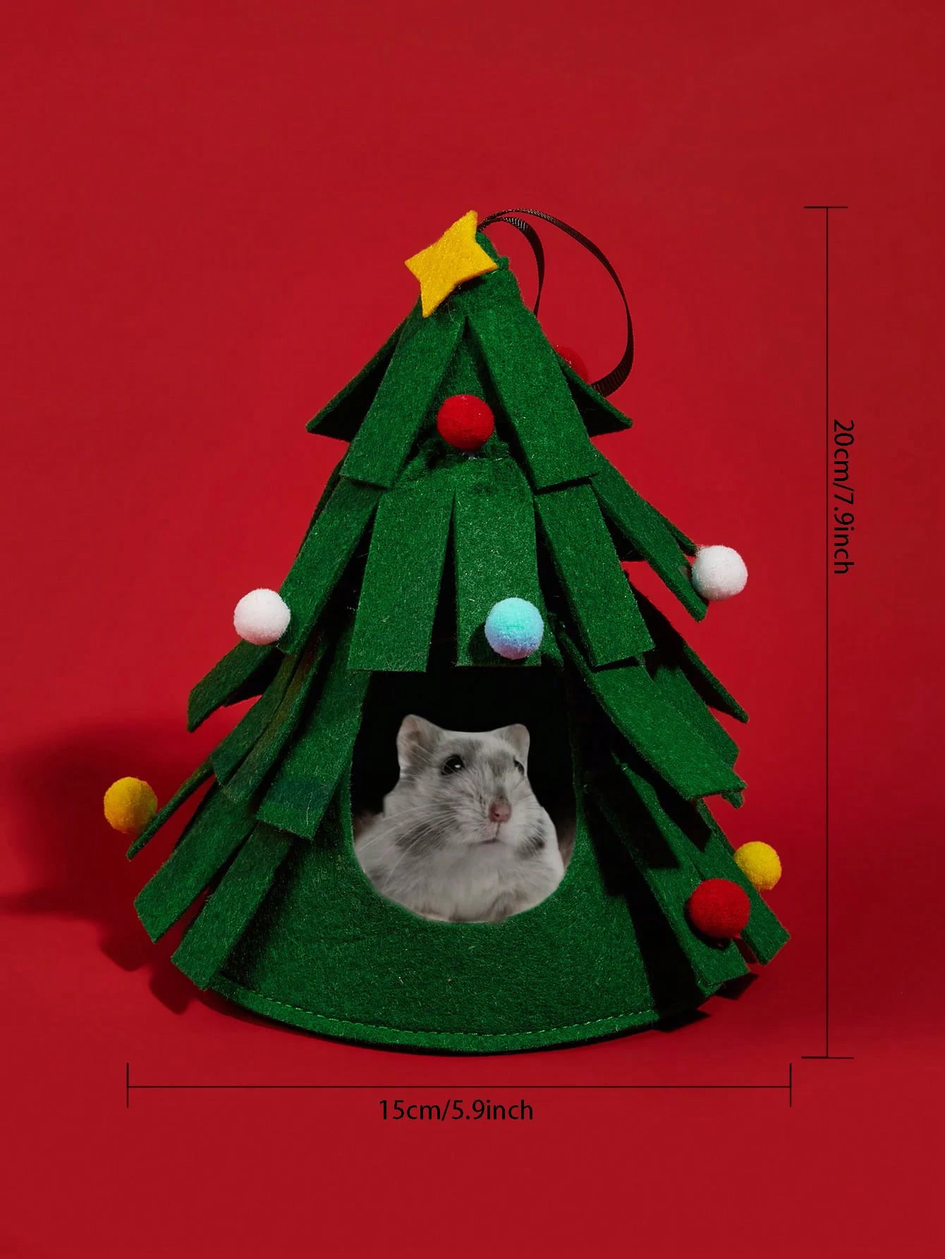 Hamster Guinea Pig Cage Accessorie Rabbit Chinchilla Hedgehog Bird Christmas Tree Shape  Small Animal Pet Bed House Green