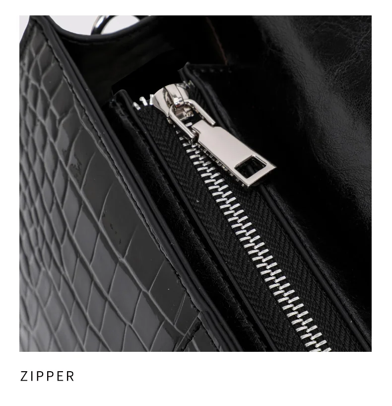 Aidrani Echtleder-Handtasche aus Rindsleder mit Krokodilmuster, Große Kapazität, Glänzende Oberfläche, Damen-Umhängetasche – Detail 15