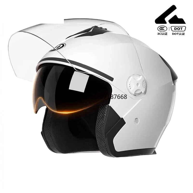 

AD половина лица мотоциклетная хлопковая подкладка ABS быстросъемная застежка двойной козырек одобренный DOT унисекс для взрослых всесезонные