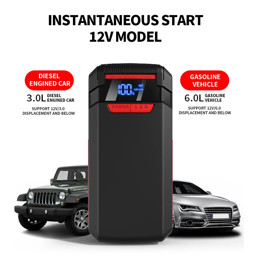 20000mAh Car Jump Starter Car Booster Portable Auto Booster Charger Car Emergency Booster Power Bank Starting Device