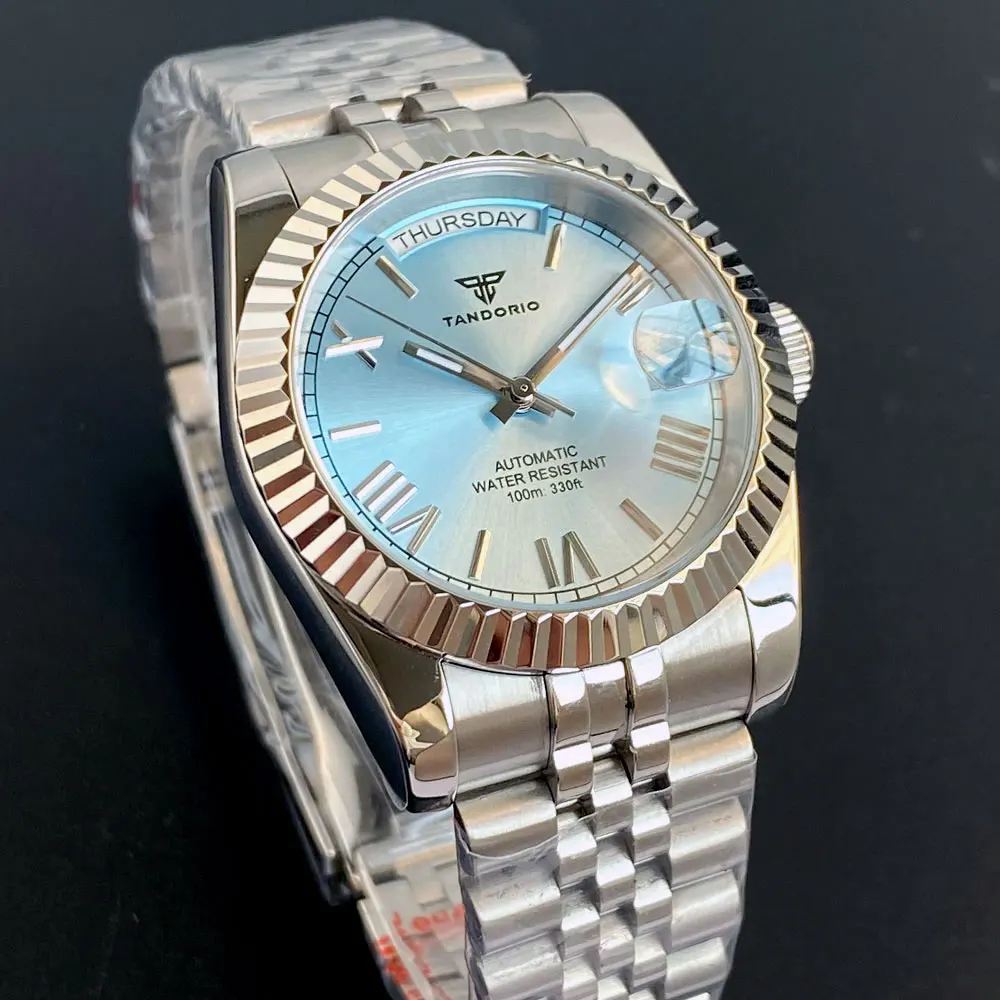 200M Dive 36/39mm 12 o'clock Date Week Sunburst Dial Roman Number NH35AA Automatic Men Watch Sapphire Stainless Steel Slide Buck