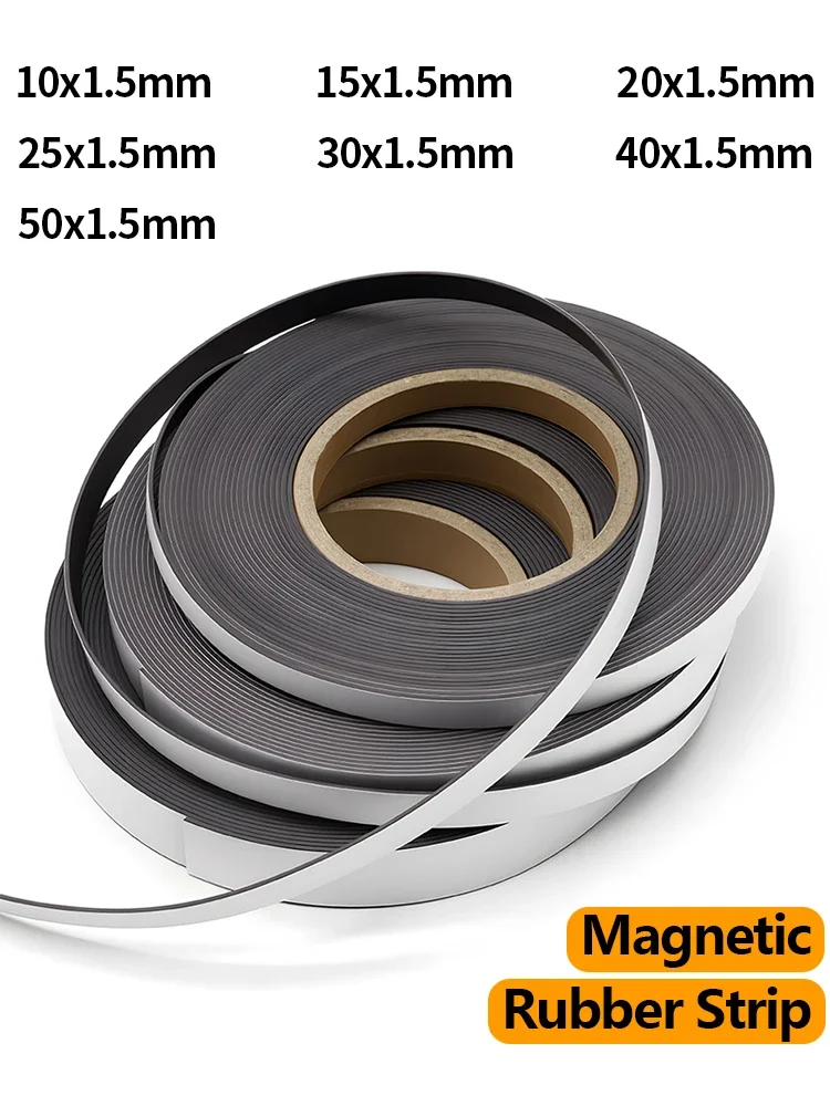 Bande magnétique en caoutchouc Flexible 1M, bande magnétique auto-adhésive découpable, bricolage, outil de fixation d'affiche Photo murale, bande mémo murale