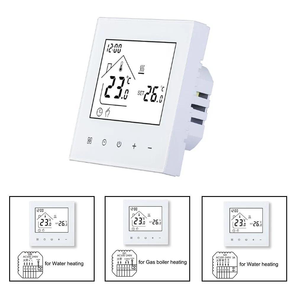 86*86mm Electric Thermostat Ambient And Floor Temperature Sensor User-friendly Interface Weekly Programmability