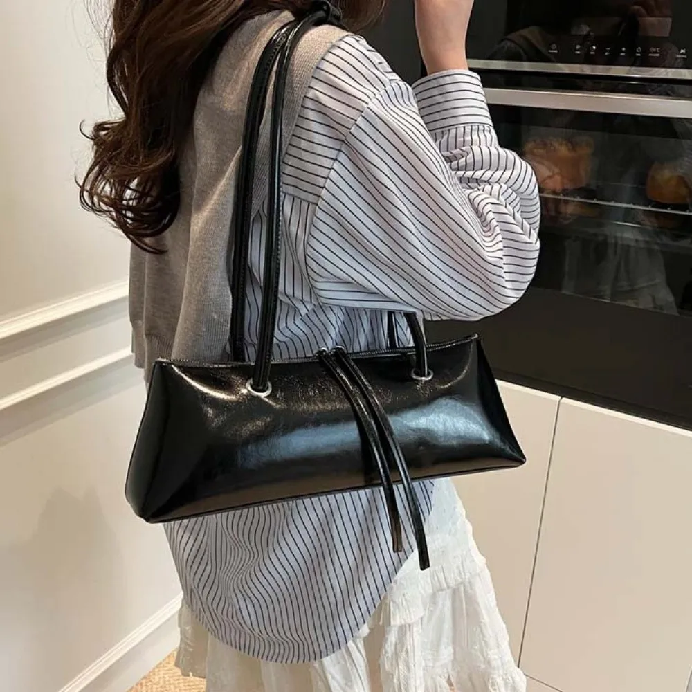 

Shopping Sweet French Stick Handbag Y2K Retro PU Shoulder Bag Large Capacity Anti-splash Water Texture Underarm Bags Travel