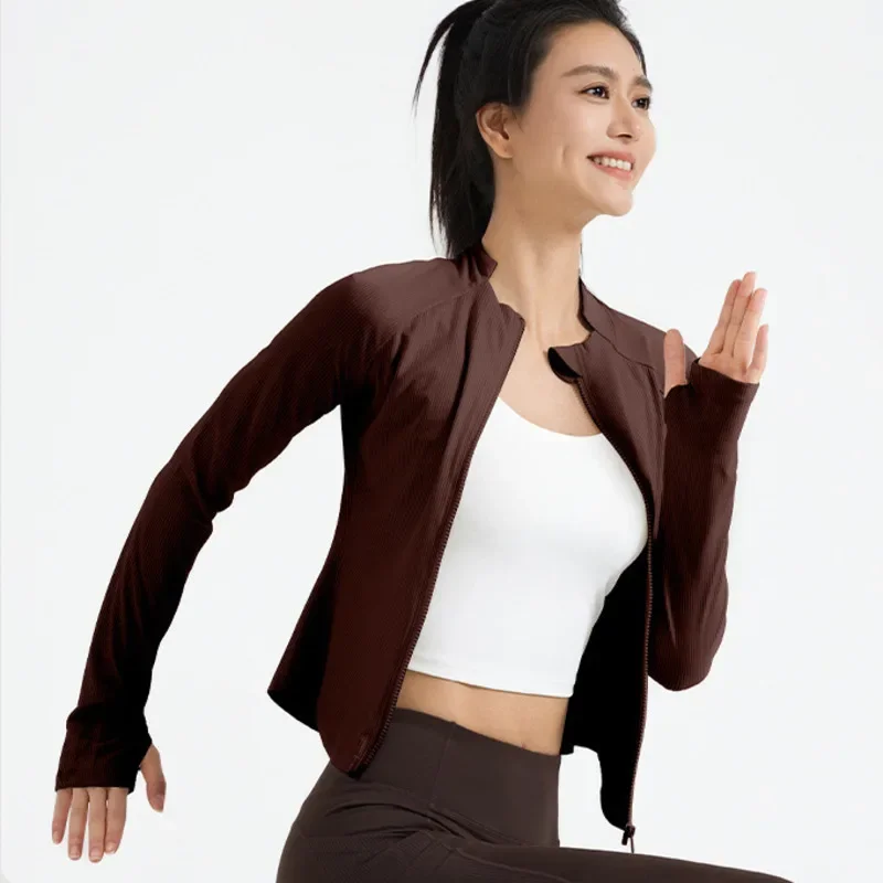 

Womens Jackets And Coats Thin High Stretch Short Jacket Female Tight Streetwear Coat Outerwear Zipper E10780