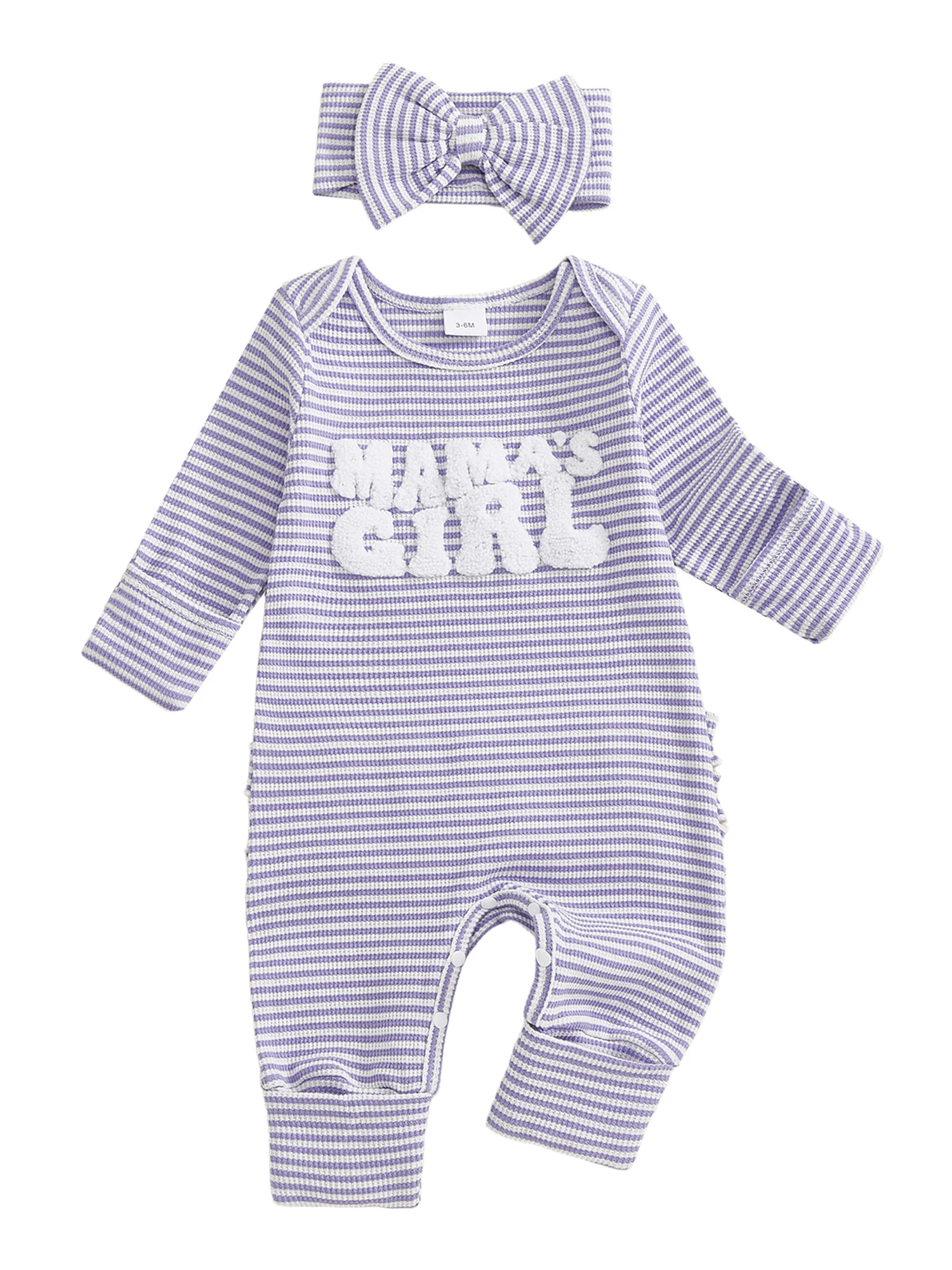 طقم ملابس خريفي مكون من قطعتين للفتيات الصغيرات مع رومبير مطرز بأحرف دائرية وأكمام طويلة وعصابة رأس متطابقة #5