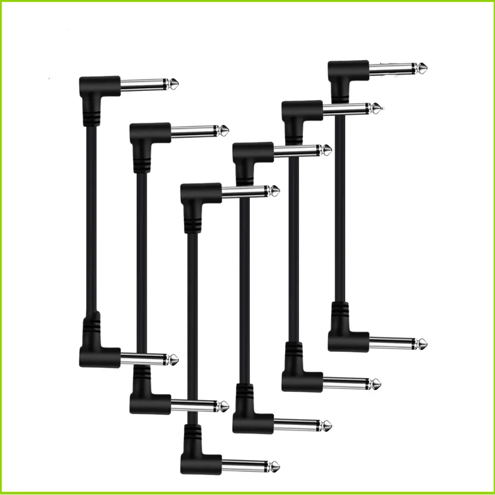 1 قطعة/6 قطعة 6 بوصة تأثير الغيتار دواسة كابل ربط خط 6.35 مللي متر 1/4 بوصة كابل الصوت 6 بوصة الزاوية اليمنى الحبل الأسلاك النحاسية