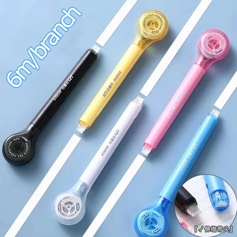 6m Correction Tape Macaron Color Creative Design Corrector of Pen Shape Comfortable Holding Kawaii Stationery School Supplies