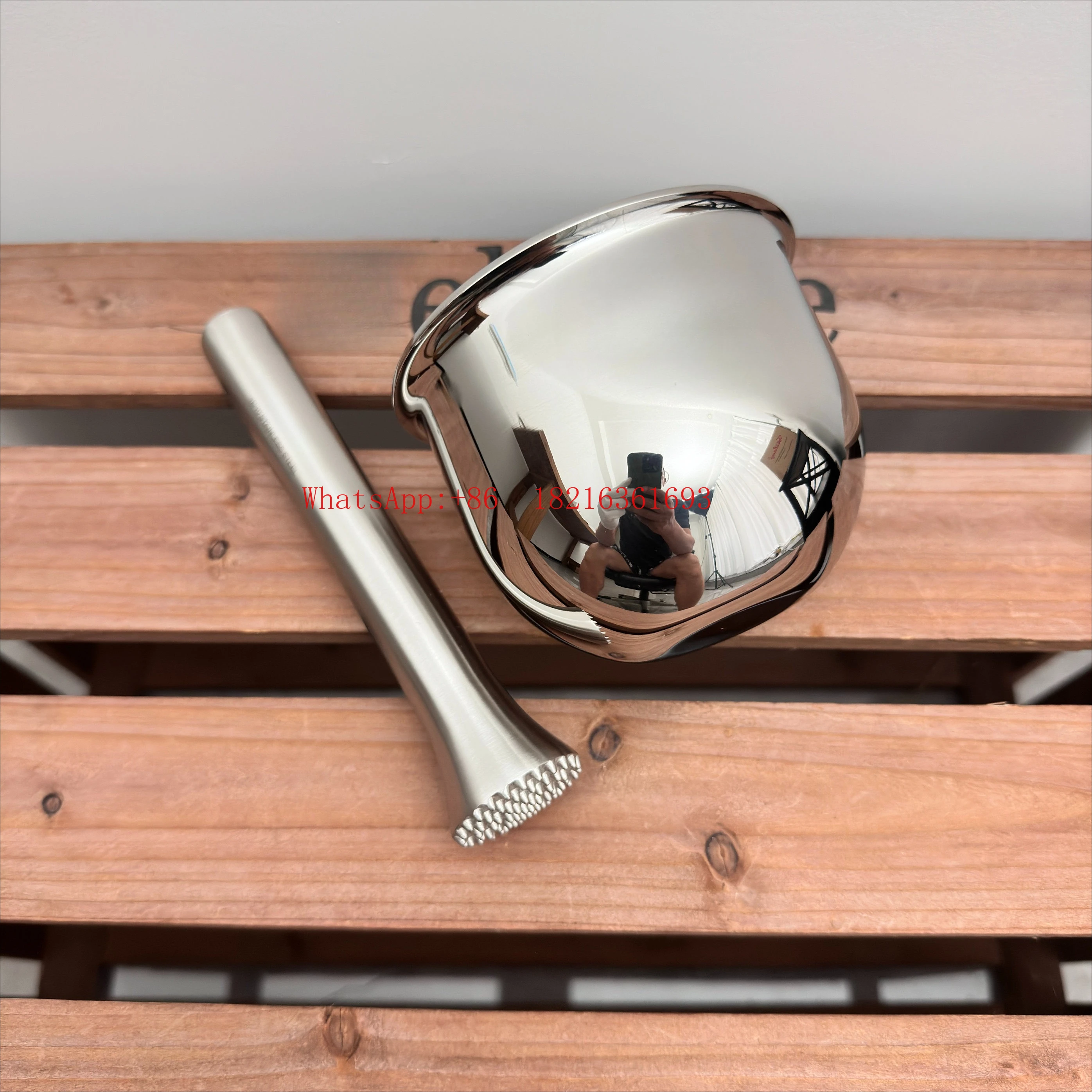 18/10 Stainless Steel Thickened Solid Garlic Mash Household Grinder Medicine Cup Press Garlic Mash