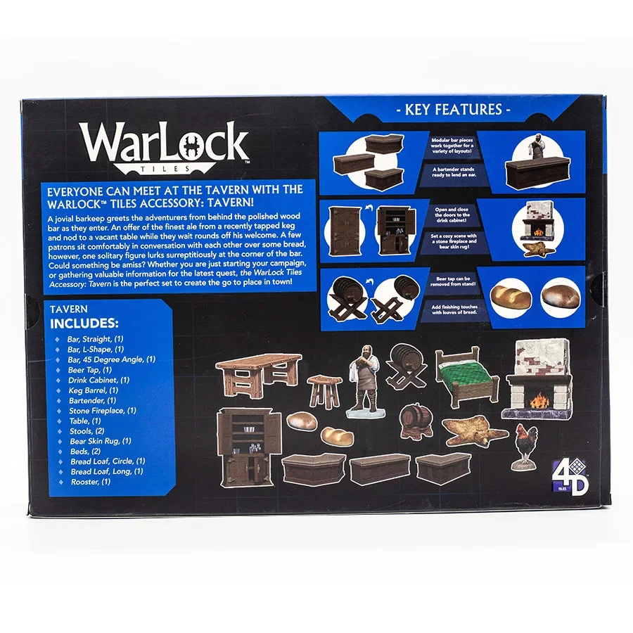 Hasbro Wizkids Miniature Warlock Tiles Accessories Doors Archways Kitchen Tarven Board Game Model Toy Collectibles Kids Gifts