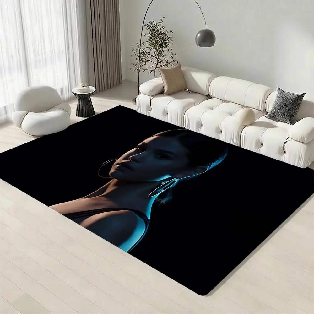 Trending Singer Selena Gomez Floor Mat Eco-Friendly Flannel Doormat Non-Slip Odorless Soft Short Plush Indoor Floor Rug