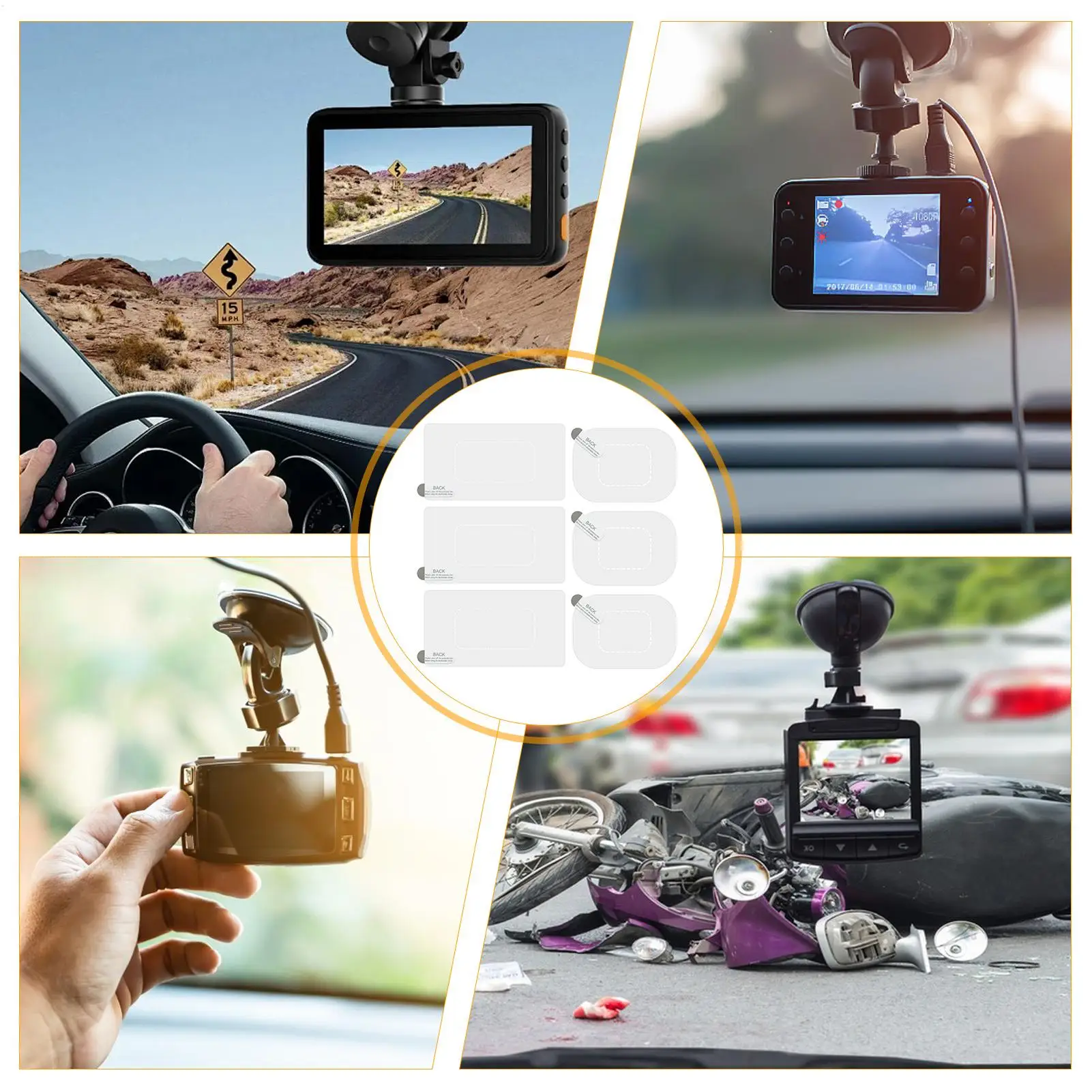Cling Shield for Windshields Static Cling Reusable 6Pcs No Trace Removable Windshield Sticker Applicator for Car Dashboard Car
