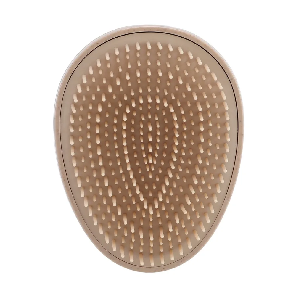 

4pcs Soft Teeth Egg Shape Hair Brush Long Short Teeth ABS Material Multifunctional Massage Comb Yellow Color Round Handle