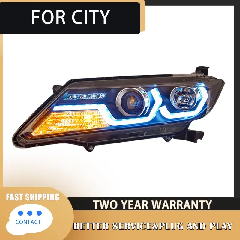 Head Lamp For Car honda City 2014-2019 city Headlights Fog Lights Day Running Light DRL H7 LED Bi Xenon Bulb Car Accessory