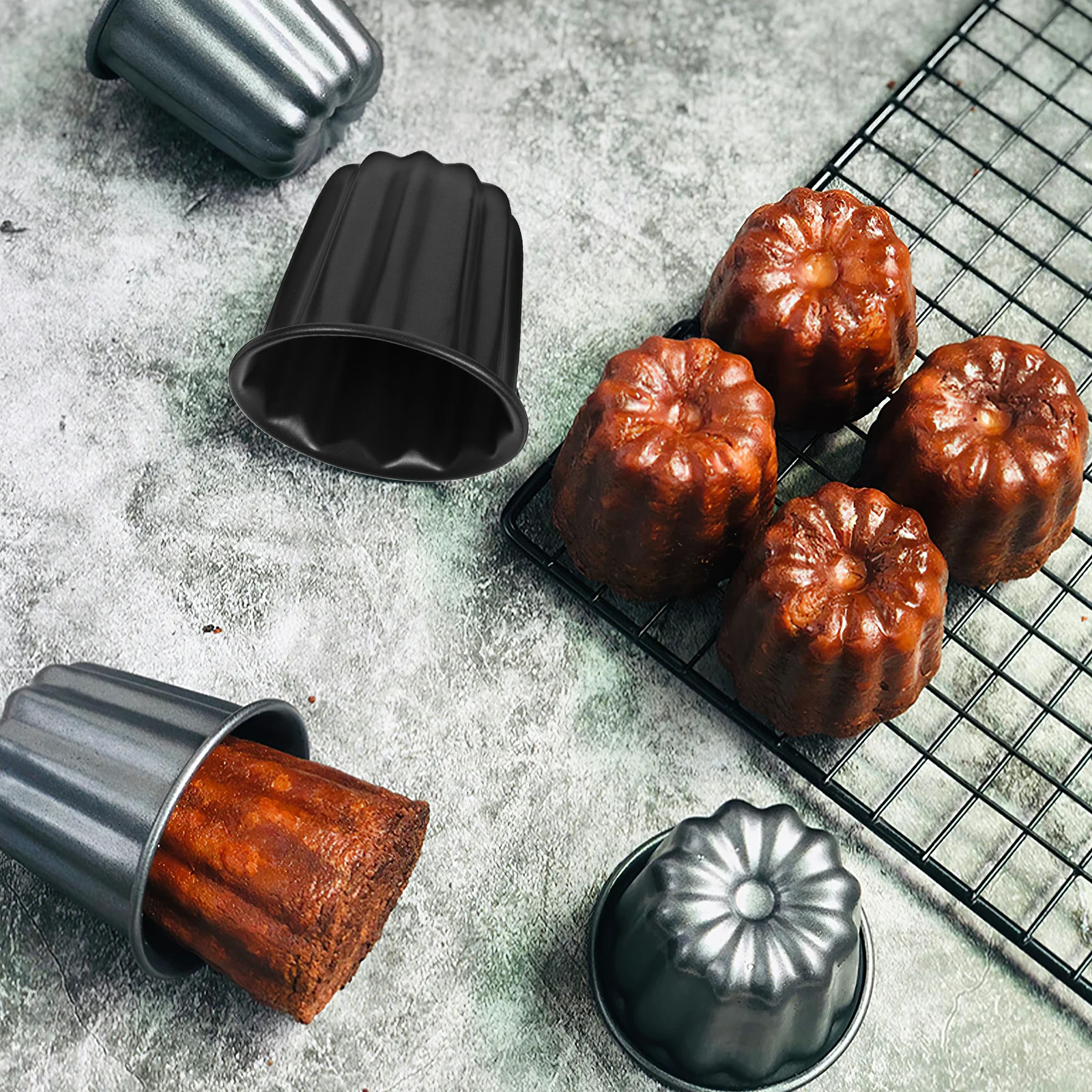 

4 шт. антипригарные формы из углеродистой стали, многофункциональные формы для выпечки маффинов, формы для торта, формы для выпечки пирогов, изготовление пудинга