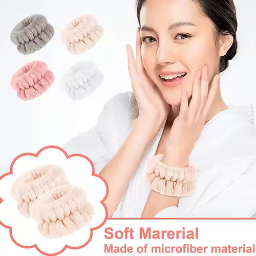 Wrist Washband Microfiber Wrist Wash Towel Band Wristband Scrunchies for Wash Face Absorbent Wrist Sweatband for Women Headband - Image 5