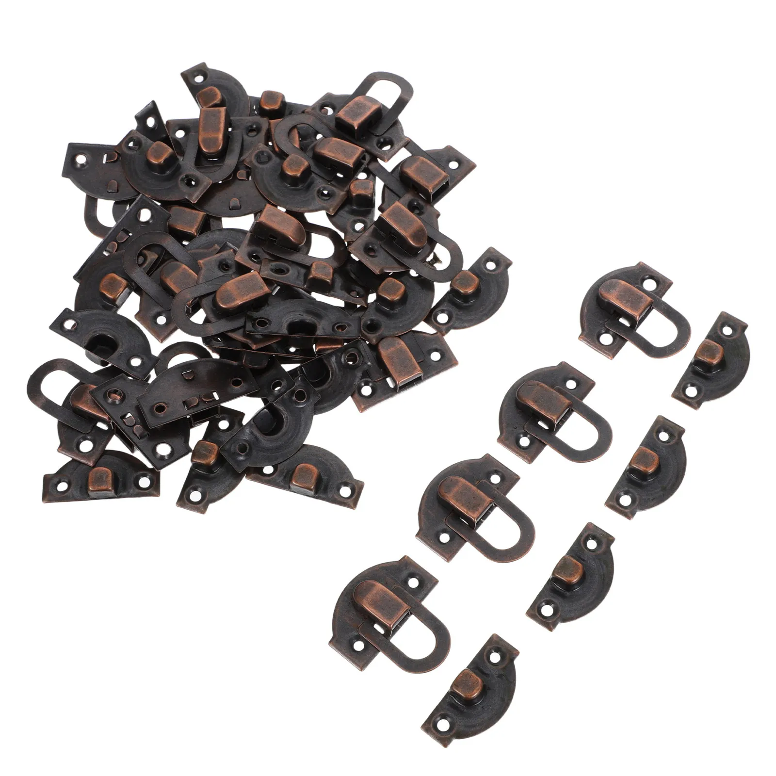 24Pcs Metal Vintage Mini Latch Set Retro Cabinet Lock Hasp for Wooden Boxes Treasure Chests Suitcase Luggage Craft Projects
