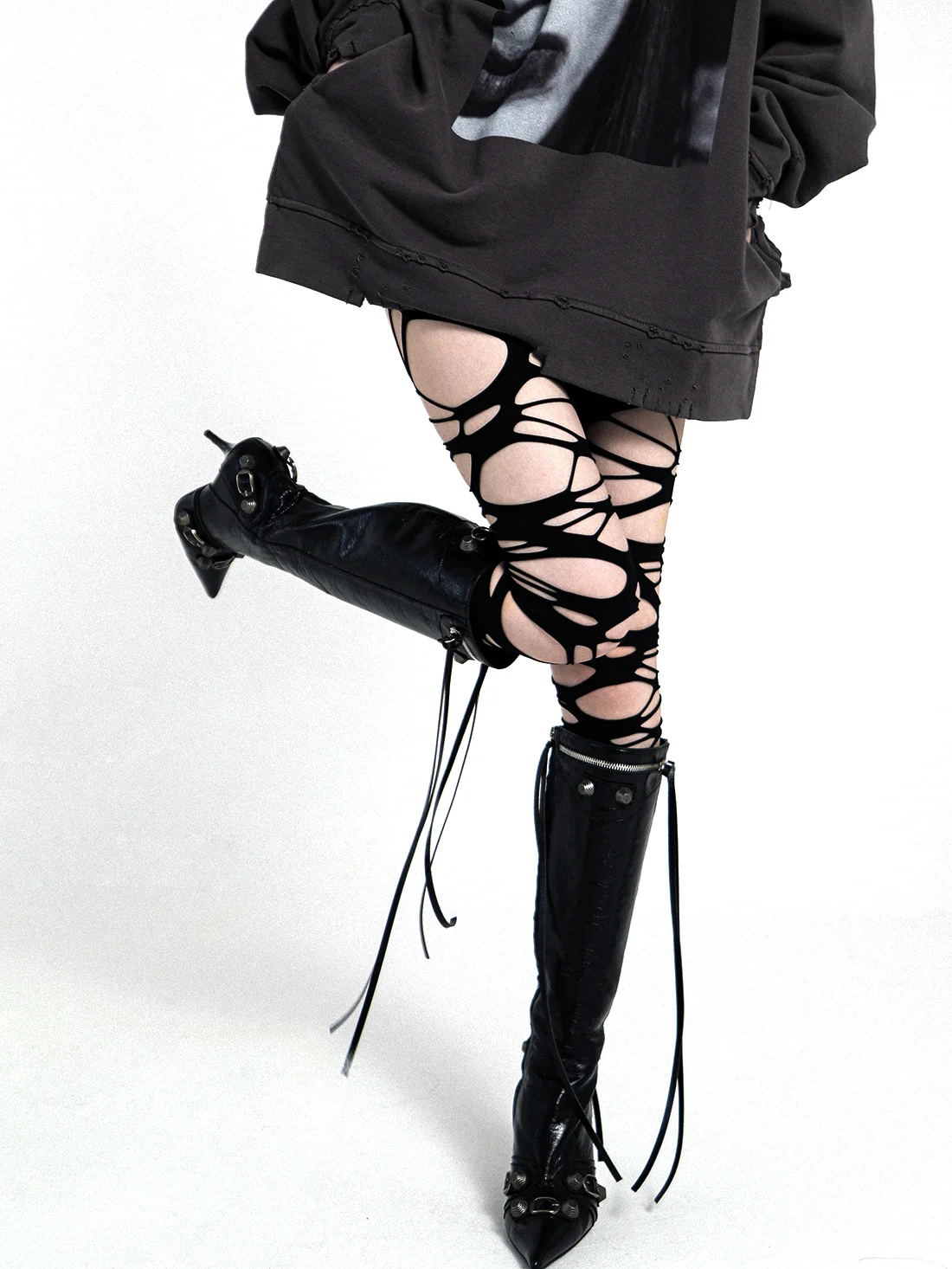 Pantyhose Women's Irregular Shape Sexy Simple Fashion Black Spring and Summer Hollow-out Fishnet Stockings Leg Shaping Leggings