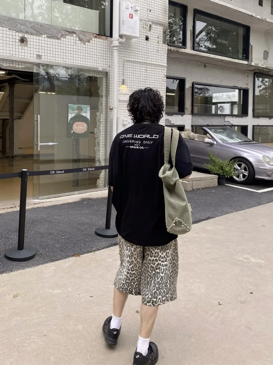 กางเกงขายาวทรงตรงสไตล์อเมริกันเรโทรลายพรางลำลอง ดีไซน์สุดเท่ห์ ขาบานกว้างเจ็ดฟุต