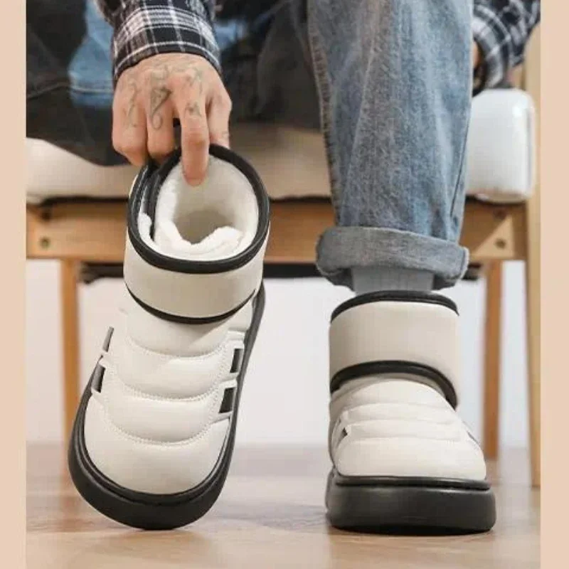 Man Winter Snow Boots Thick Fleece Lined Upper Magic Tape Closure Non Slip Thick Sole Toddler  Outdoor Thermal Boots - view 6