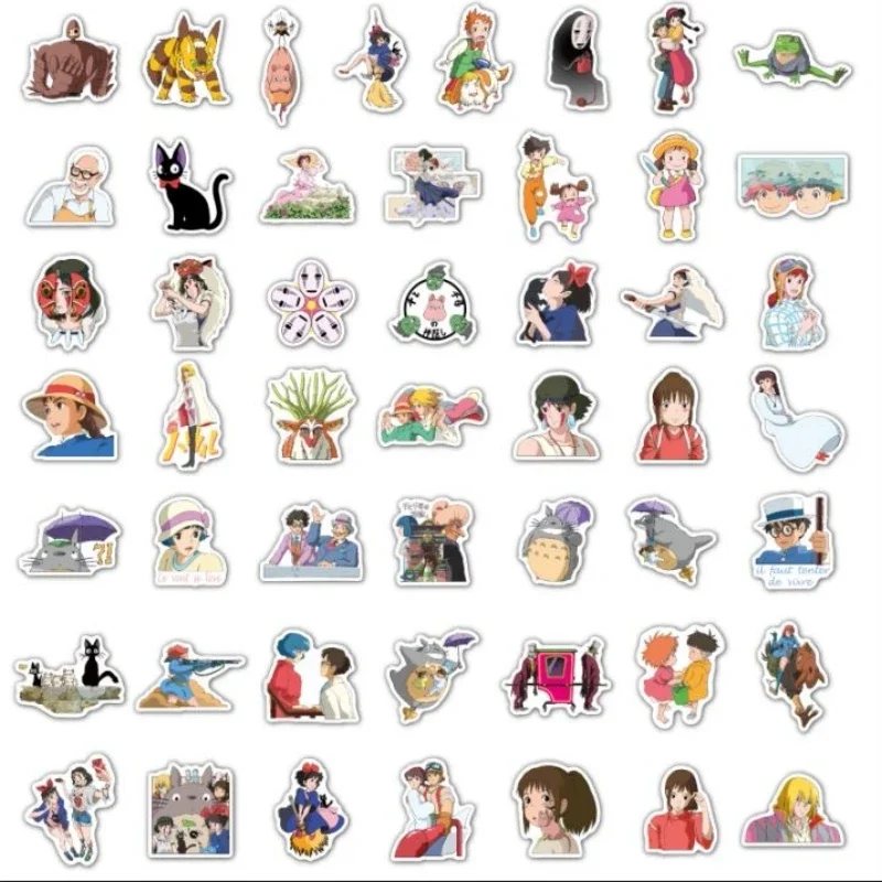 100pcs Hayao Miyazaki Anime Stickers Notebook Guitar Skateboard DIY Stickers Cute Laptop Skin Waterproof Phone Case