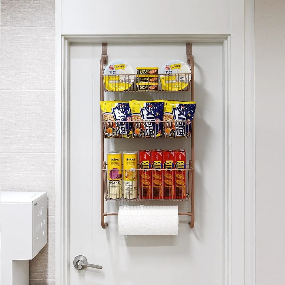 Nova Living Wire 3-Tier متعدد الأغراض باب معلق رف تخزين سهل DIY رف معدني